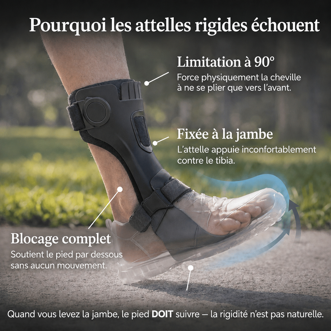 Limites d'une attelle rigide classique